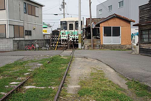 西御坊駅、現役線路の終端部分、2018年